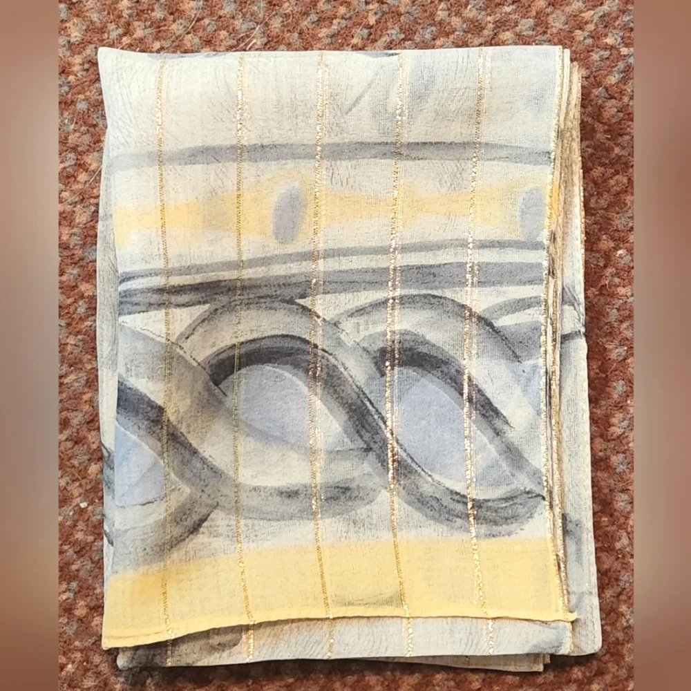 Bloomingdale's Floral Patterned Oblong Silk Scarf